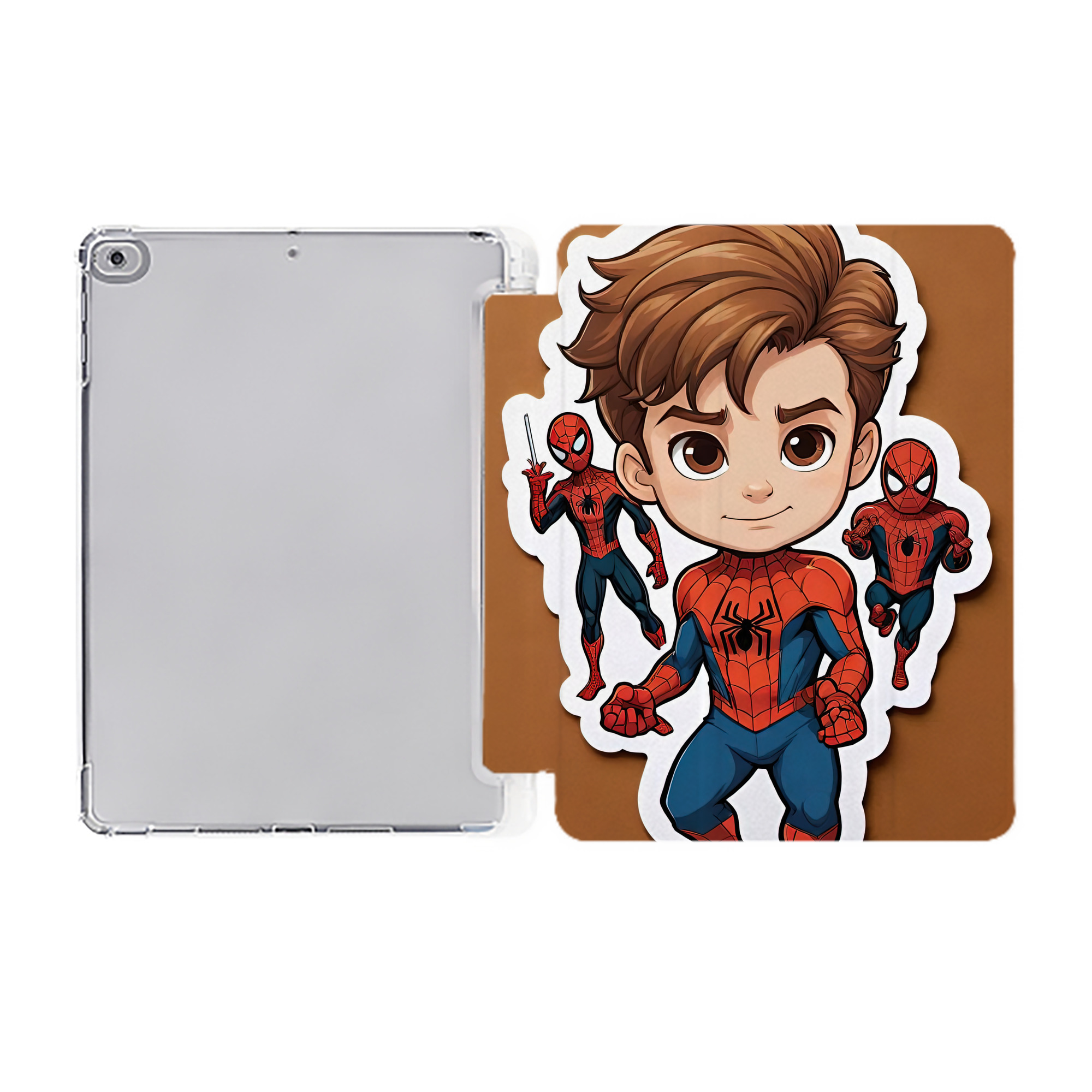 （画像用） Spider Man スパイダーマン IPad ケース ペン収納付き 三つ折りスタンド PUレザー×シリコン 対応機種9.5/10.5/10.9インチ